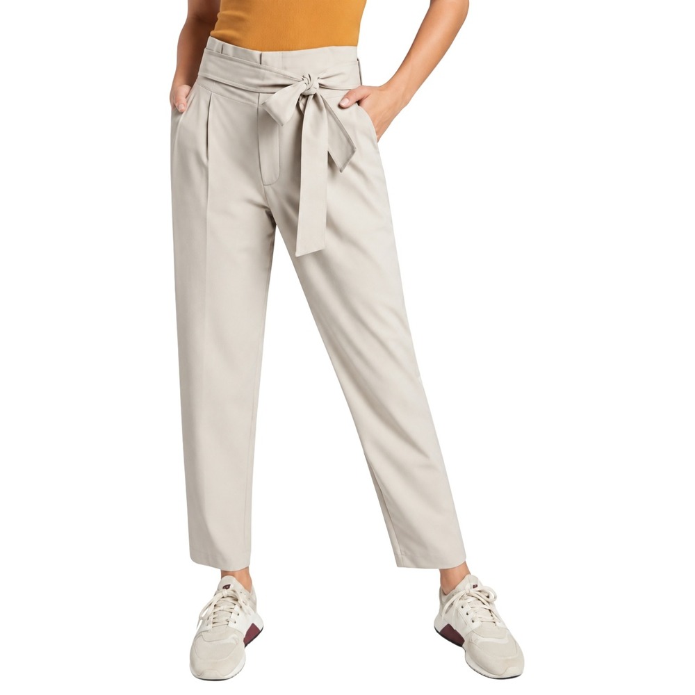 Athleta Skyline Pant II Size 0 Gray High Rise Paperbag Waist Tapered Trousers